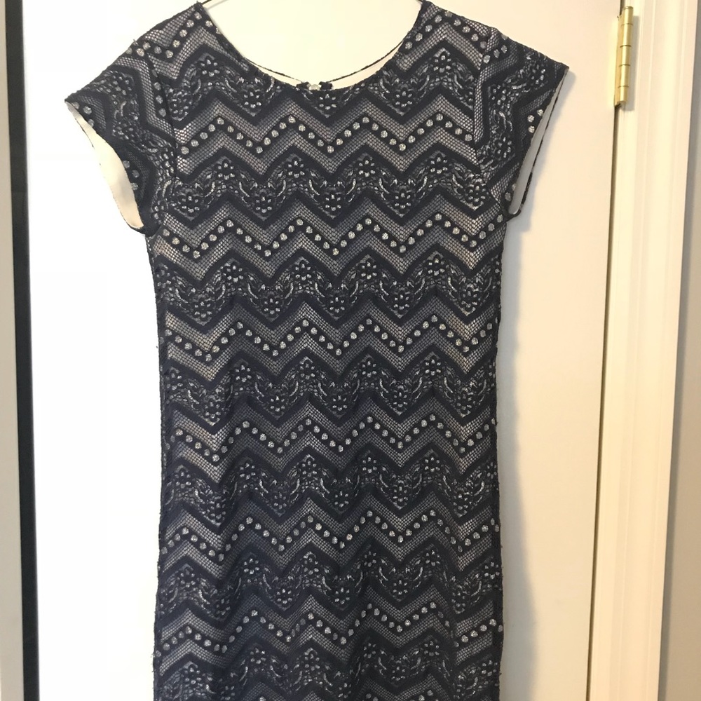 Sally Miller Navy/Silver Dress Girls Size XL 14/16